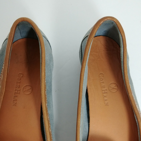 Cole Haan Blue Suede Shoes Slip On Tassle - Picture 3 of 6